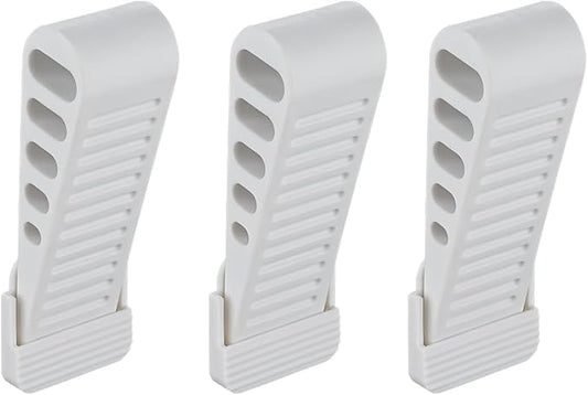 JQK Rubber Door Stopper Wedge, White 3 Pack Soft TPR Premium Door Stops for Bottom of Heavy Duty Door on Tile, Concrete, Carpet, Wooden Floor, DSB61-WH-P3-BubblyBeeBaby