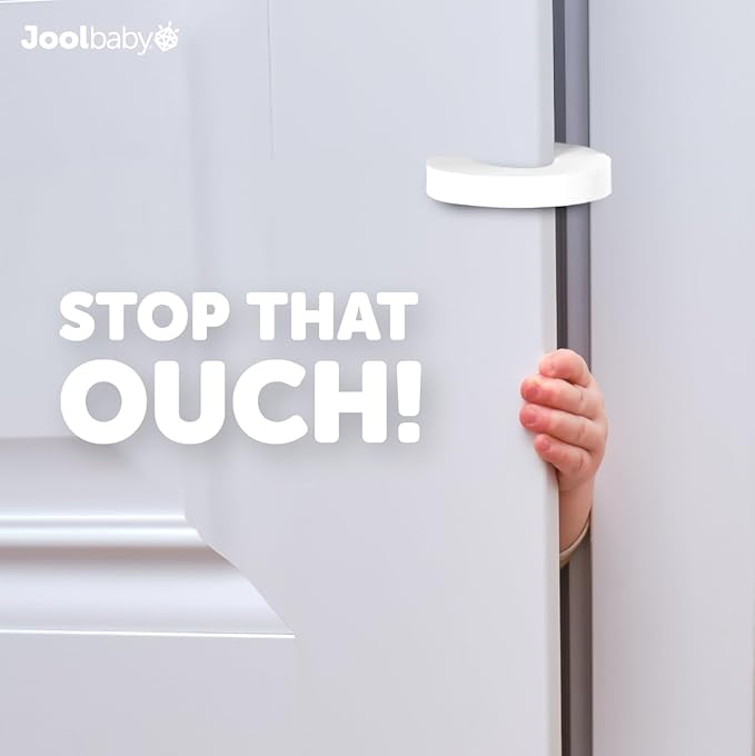Jool Baby Door Pinch Guards (6 Pack) – Slam Preventer – Babyproof Doors to Avoid Pinched Fingers & Door Slamming, Keep Pets from Getting Locked in-BubblyBeeBaby