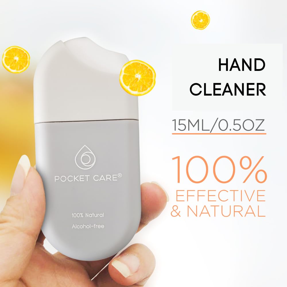 POCKET CARE | 3 Pack Orange Hand Sanitizer Spray 15 ml - natural Spray for Hands | Organic Moisturizing Spray | Hand Spray Travel Size - Travel Accessories | 100% natural (Orange)