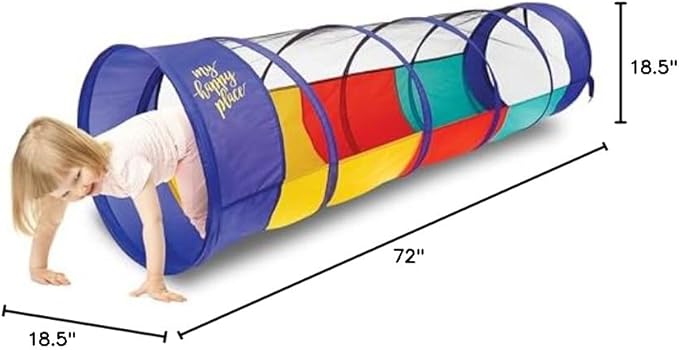 Kiddey Play Tunnel for Kids | Crawl Tunnels with See Through Sides | Outdoor & Indoor Multicolored Tent for Dogs, Toddlers, and Babies | Pop Up Baby Crawling Backyard Tunnel | Balls NOT Included-BubblyBeeBaby