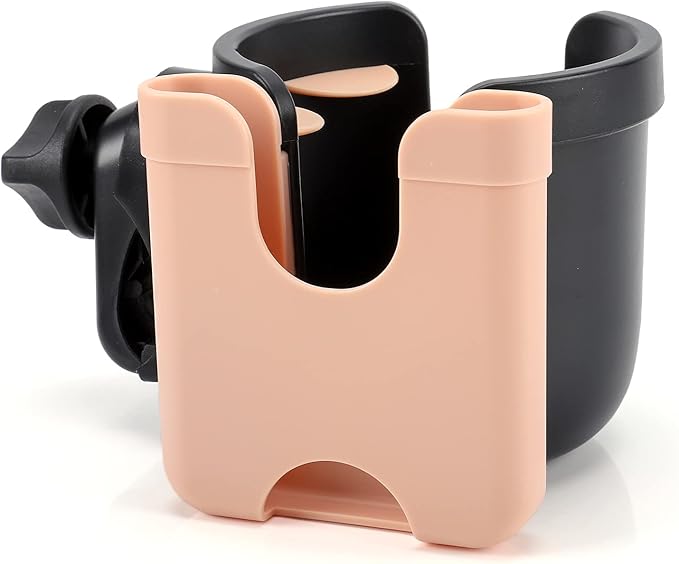 Accmor Stroller Cup Holder with Phone Holder, Bike Cup Holder, Universal Cup Holder for Uppababy Nuna Doona Strollers, 2-in-1 Cup Phone Holder for Stroller, Bike, Wheelchair, Walker, Scooter-BubblyBeeBaby