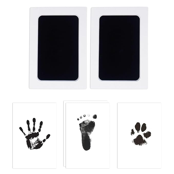 1-Pack Clean Touch Ink Pad for Baby Handprints and Footprints, Baby Footprint Kits,Inkless Hand and Footprint Kit,No Mess Ink Pad for Baby Hand and Footprints,Baby Shower Gifts for New Moms-BubblyBeeBaby