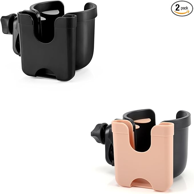 Accmor Stroller Cup Holder with Phone Holder, Bike Cup Holder, Universal Cup Holder for Uppababy Nuna Doona Strollers, 2-in-1 Cup Phone Holder for Stroller, Bike, Wheelchair, Walker, Scooter-BubblyBeeBaby