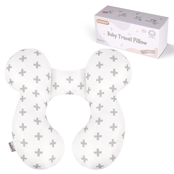 KAKIBLIN Baby Travel Pillow, Baby Neck Pillows for Car Seat, Upgraded Babies Head Pillow, Head and Neck Support Pillow for Car Seat, Pushchair, Travel(Twig)-BubblyBeeBaby