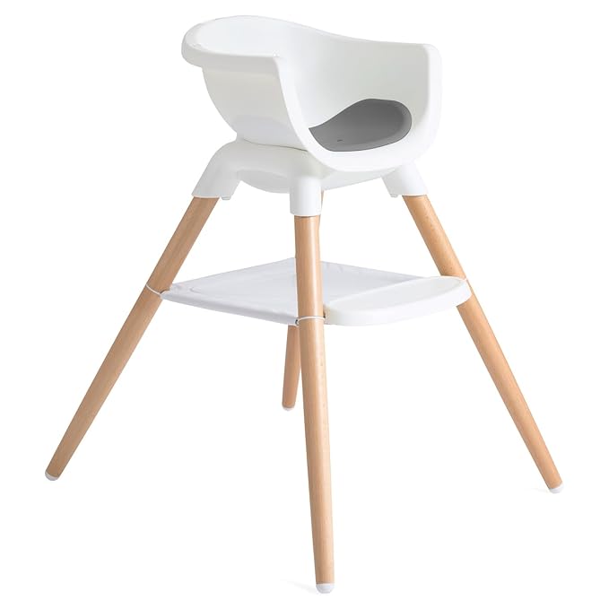 Joie Chai Multi-Mode Highchair - European Beech Wood, Convertible, 9+ Modes, Birth up to 60 lb. (Shadow)-BubblyBeeBaby