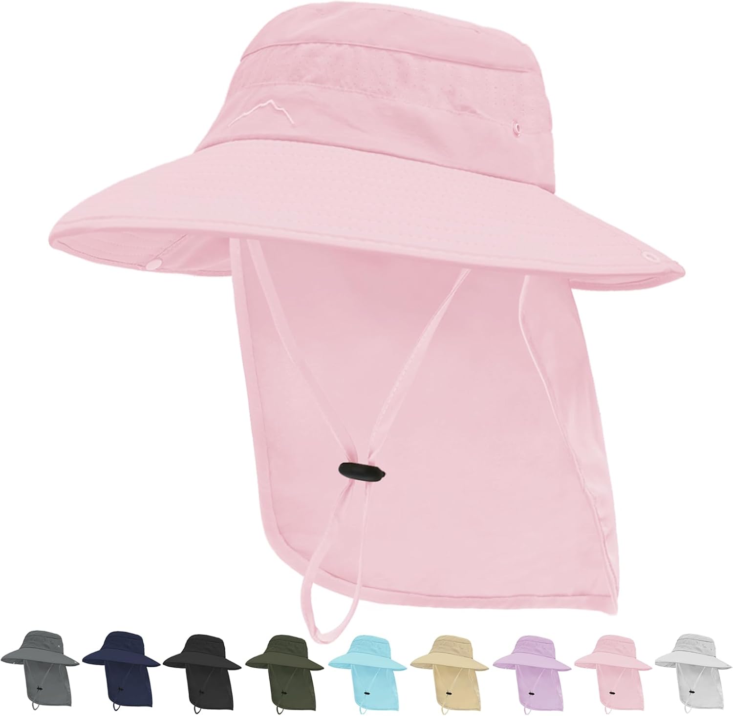 Sun Hats for Men Women, UPF50+ Protection Safari Hat,Wide Brim Fishing Hat with Neck Flap,Bucket Hats for Beach Hiking