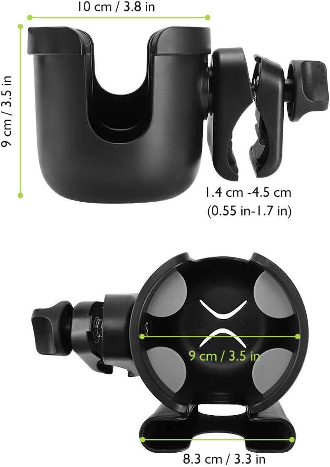 Accmor Stroller Cup Holder with Phone Holder, Bike Cup Holder, Universal Cup Holder for Uppababy Nuna Doona Strollers, 2-in-1 Cup Phone Holder for Stroller, Bike, Wheelchair, Walker, Scooter-BubblyBeeBaby