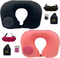 Inflatable Travel Pillows for Airplanes - Neck Pillow Inflatable - Press Pump- Blow up Airplane Pillow -Milk Silk TPU