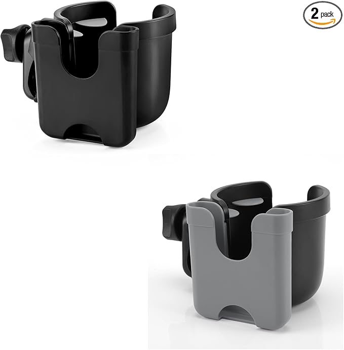 Accmor Stroller Cup Holder with Phone Holder, Bike Cup Holder, Universal Cup Holder for Uppababy Nuna Doona Strollers, 2-in-1 Cup Phone Holder for Stroller, Bike, Wheelchair, Walker, Scooter-BubblyBeeBaby