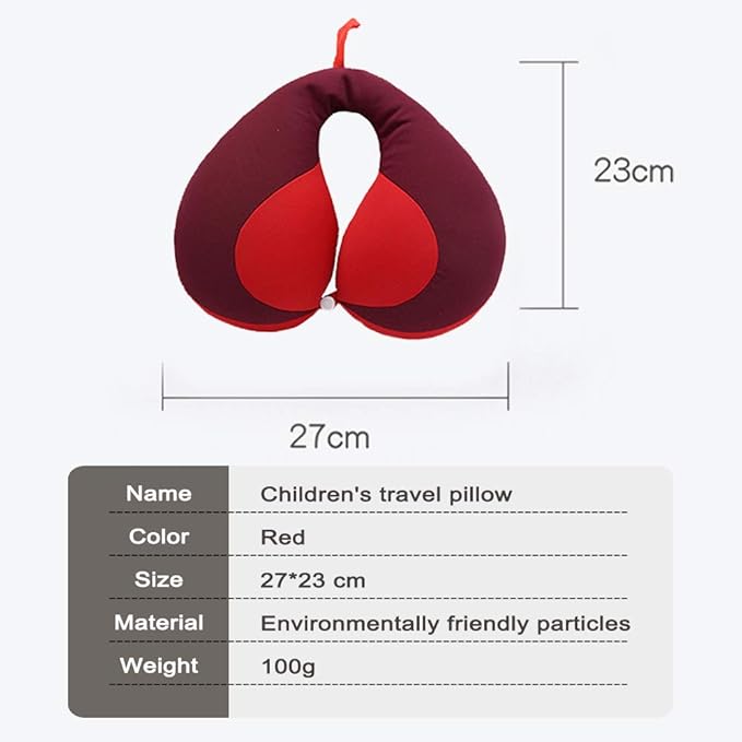 MOOB Travel Neck Pillow,Pillow for Baby Car Seat Comfortably Designed for Head, Neck, and Chin Support - Gifts for Toddler/Child/Kids,Yellow +Red-BubblyBeeBaby