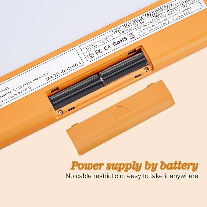 IMAGE Light Up Tracing Pad Orange Drawing Tablet Coloring Board for Kids Children Toy Gift for Girls Boy (Includes 10 Traceable Sheets and Two Clips)-BubblyBeeBaby