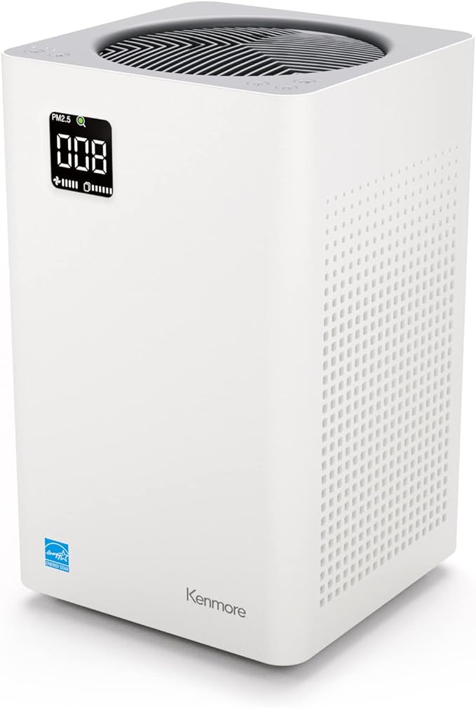 Kenmore PM2010 Air Purifiers with H13 True HEPA Filter, Covers Up to 1200 Sq.Foot, 24db SilentClean 3-Stage HEPA Filtration System, 5 Speeds for Home Large Room, Kitchens & Bedroom, PM2010-BubblyBeeBaby