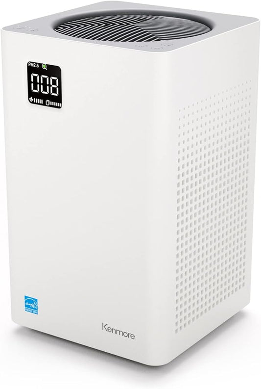 Kenmore PM2010 Air Purifiers with H13 True HEPA Filter, Covers Up to 1200 Sq.Foot, 24db SilentClean 3-Stage HEPA Filtration System, 5 Speeds for Home Large Room, Kitchens & Bedroom, PM2010-BubblyBeeBaby