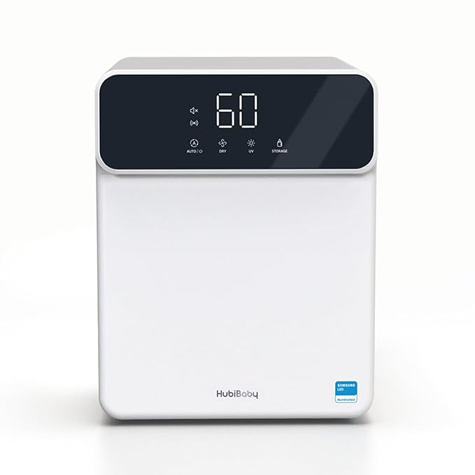 HubiBaby 4-in-1 UVC Cleaner and Dryer for Baby Bottles XL Large Inner Capacity Multifunctional Smart Control with Bluetooth APP-BubblyBeeBaby