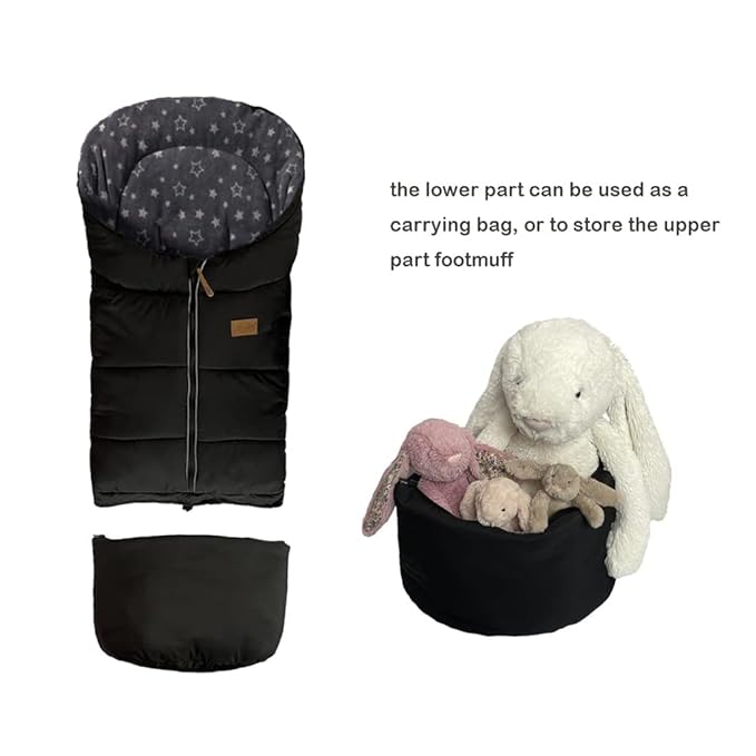 0-5T Length Ajustable Waterproof Stroller Winter Cover for All Stroller, XL Stroller Bunting Bag, Outdoor Tour Winter Stroller Sleeping Bag Infant to Toddler to Pre School-BubblyBeeBaby