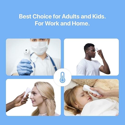 iHealth No-Touch Forehead Thermometer for Adults, Kids, Babies - 1s Fast Accurate, 3 Ultra-Sensitive Sensors, Quiet Vibration Feedback, Digital Large LED Digits, Easy to Use for Home & Nurses, PT3-BubblyBeeBaby