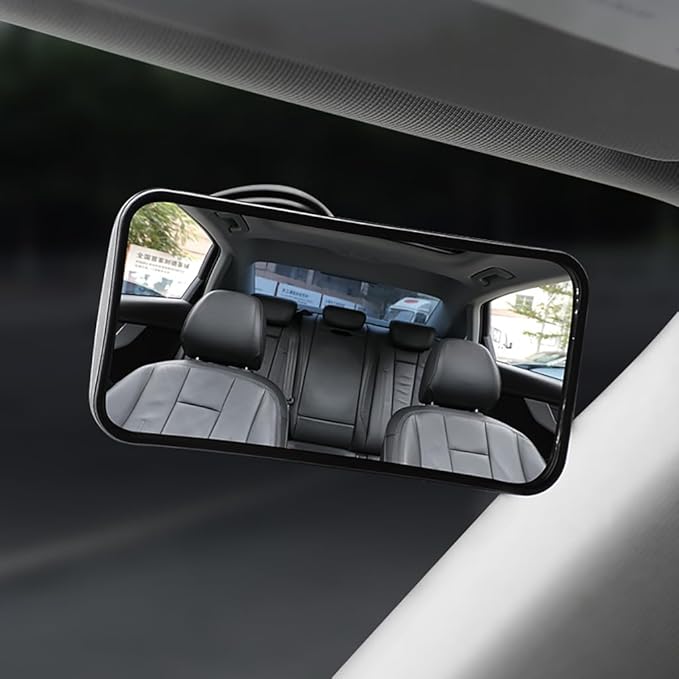 Suction Cup Baby Mirror For Car,360° Adjustable Car Seat Mirror Rear Facing Infant, See All Passengers in the Backseat, Rear View Mirror Accessories-BubblyBeeBaby