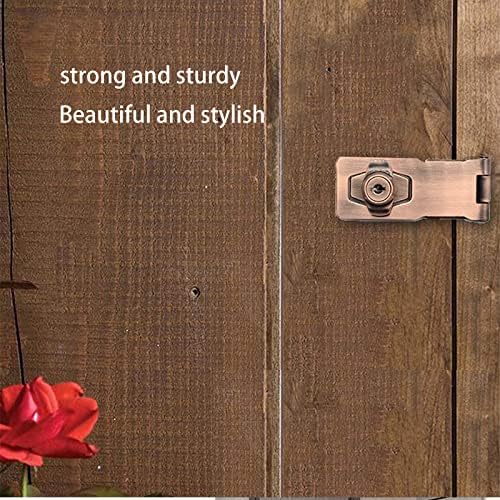2 Packs Keyed Hasp Locks Twist Knob Keyed Locking Hasp for Small Doors, Cabinets and More,Stainless Steel Steel, Hasp Lock Catch Latch Safety Lock Door Lock with Keys (4inch, Copper)-BubblyBeeBaby