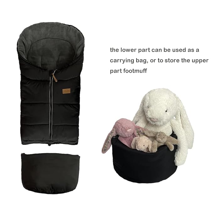 funlife Universal Stroller Bunting Bag for 0-5T with Length Extension,Ultra Soft Waterproof Outdoor Sleeping Bag with Hoodie,Warm Winter Stroller Blanket for Infant Toddler-BubblyBeeBaby