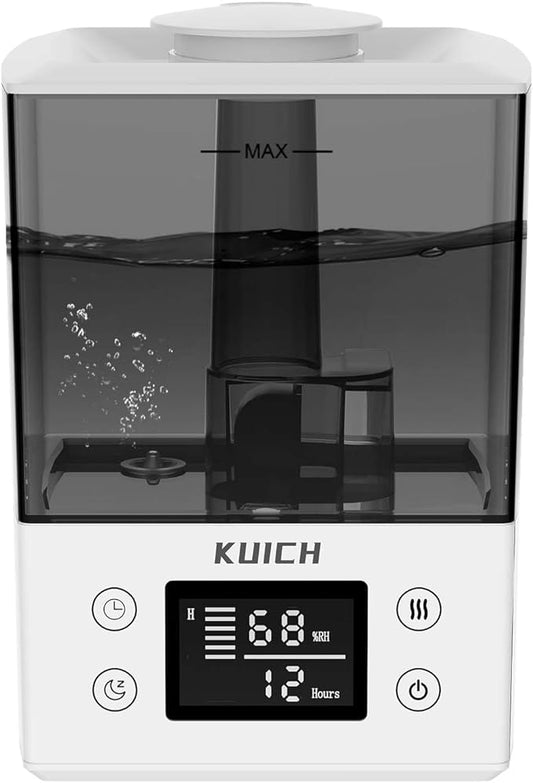 2.4L Air Humidifiers for Bedroom Baby - 26dB Quiet Cool Mist Air Humidifier for Nursery & Plants, Top Fill Air Humidifier Lasts Up to 30 Hours, Auto Shut-Off, Easy to Fill and Clean-BubblyBeeBaby