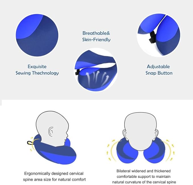MOOB Kids Travel Pillow, Kids Head Neck & Chin Support U Shape Pillows, Travel Sleeping Essentials, Perfect for Car Airplane-BubblyBeeBaby