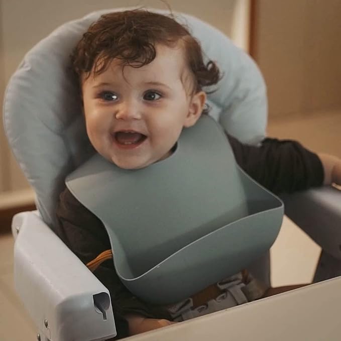 Moonkie Silicone Baby Bibs Set Of 2 | BPA Free Waterproof | Soft Flexible Silicone Bibs for Babies & Toddlers(Pale Mauve/Shifting Sand)-BubblyBeeBaby