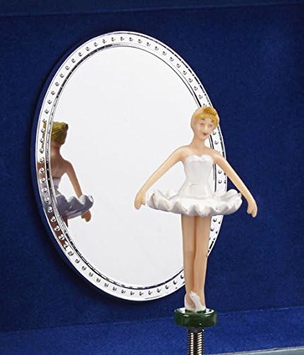 Jewelkeeper Girl's Musical Jewelry Storage Box with Twirling Fairy Blue and White Star Design, Swan Lake Tune-BubblyBeeBaby