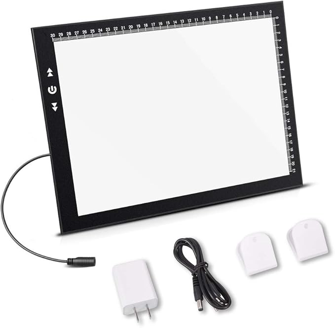 HSK A4 Artist tracing Light Box Copy Table,USB Power Dimmerable 7000 Lux Lock Button Artcraft Light Pad for Tatto Drawing, Sketching, Animation,Diamond Painting-BubblyBeeBaby