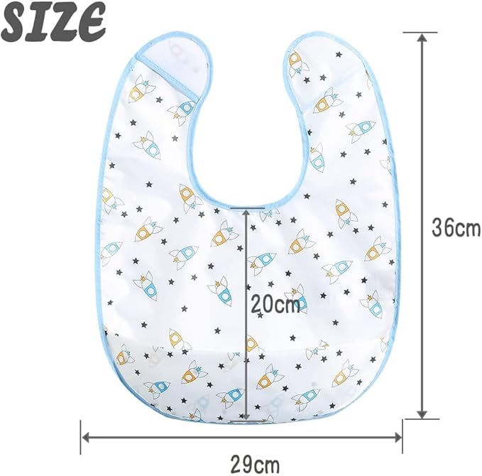 Baby bibs Waterproof Toddler bib - Feeding bib with Pocket for Infant Boy Girl Washable 6-36M-BubblyBeeBaby