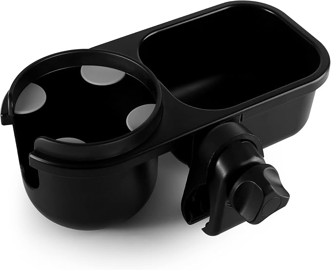 Accmor Stroller Cup Holder with Tray, Universal Cup Holder, Bike Bottle Holder, 360° Rotatable Large Caliber Drinks Holder for Stroller, Bike, Wheelchair, Walker-BubblyBeeBaby