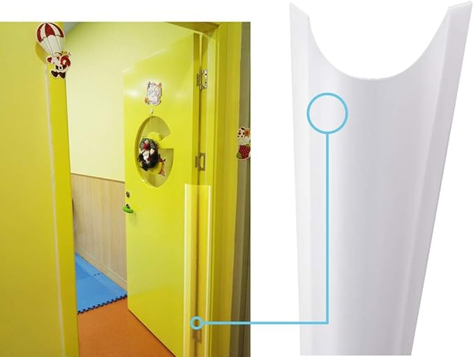 2 PCS AILUOQI Door Jam Shield Finger Pinch Guard for Baby Proofing, Kids, Hinge Cover Pinch Guard for 90 & 180 Degree Doors Frame & Baby Gate. 47.2" H, 6.7" W. 2 Pieces Set-BubblyBeeBaby