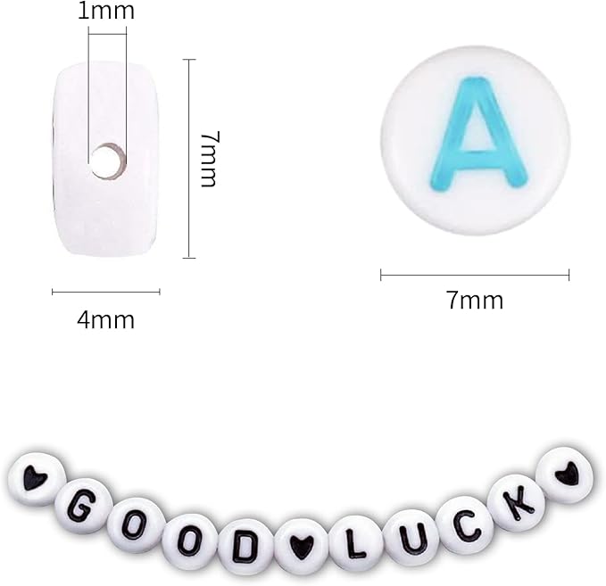 1400pcs Letter Beads, 4x7 mm Acrylic Alphabet Beads, Beads for Jewelry and Bracelet Making, in 28 Grid Box (White and Colorful)-BubblyBeeBaby