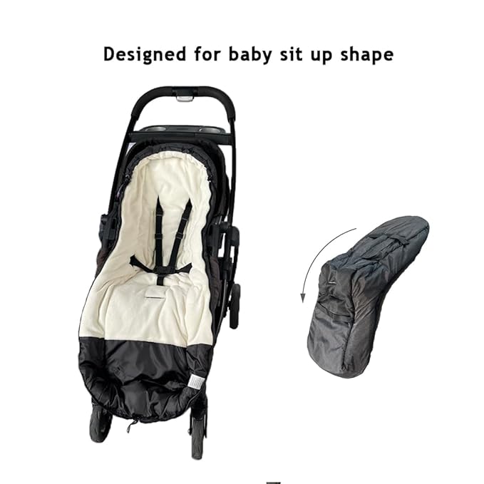 Funlife Anti-Kick Waterproof High Performance Winter Stroller Footmuff Fits All Travel Gear,Front Piece Height Adjustable and Removable,M6-4T-BubblyBeeBaby