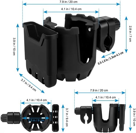 Accmor Stroller Cup Holder with Phone Holder, Universal Cup Holder, Bike Cup Holder, 360° Rotatable Large Caliber Drinks Holder for Stroller, Bike, Wheelchair, Walker-BubblyBeeBaby