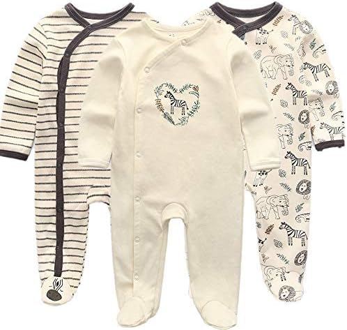 Kiddiezoom Baby and Toddler Boys'Snug Fit Footed One-Piece Romper Jumpsuit Cotton Cotton Footed Outfit-BubblyBeeBaby