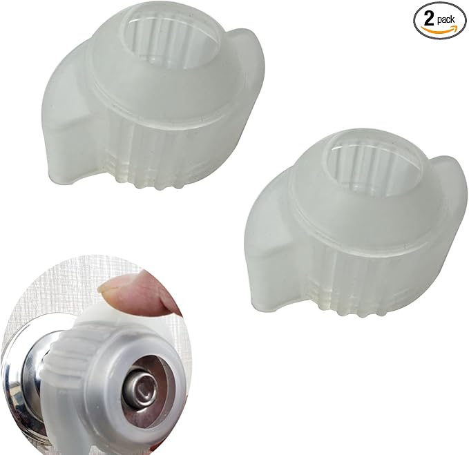 2 Pack door knobs cover,Door Handle Extension, Soft Rubberized Doorknob Extension, Converts Knob Style Doors to Handles for Easy Accessibility, Door knob Grips Fits Door Knobs (Transparent-2 PCS)-BubblyBeeBaby