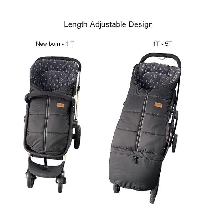 0-5T Length Ajustable Waterproof Stroller Winter Cover for All Stroller, XL Stroller Bunting Bag, Outdoor Tour Winter Stroller Sleeping Bag Infant to Toddler to Pre School-BubblyBeeBaby