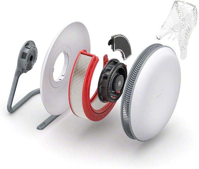 IQAir Atem Desk Air Purifier for Home, Office, Desktop, Small Room up to 150 sq ft, HyperHEPA Filter for Bacteria, Viruses, Allergens, Pets, Asthma, Pollen, Dust, Swiss Design, Made in Germany, White-BubblyBeeBaby