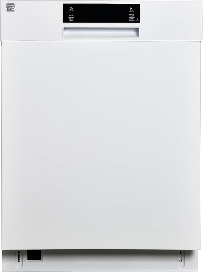 Kenmore 24" Built-in Stainless Steel Tub Dishwasher EasyFlex 3rd, SmartWash, UltraWash Plus, TurboDry, and MoreSpace Adjustable Rack, Energy Star Certified, White-BubblyBeeBaby