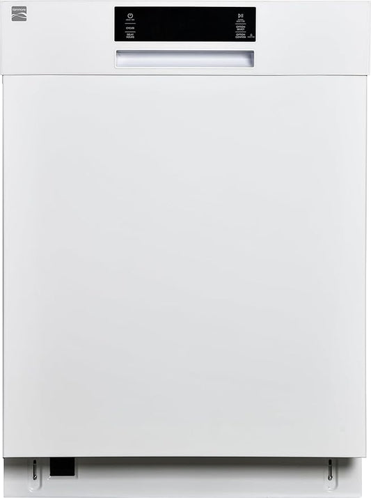 Kenmore 24" Built-in Stainless Steel Tub Dishwasher EasyFlex 3rd, SmartWash, UltraWash Plus, TurboDry, and MoreSpace Adjustable Rack, Energy Star Certified, White-BubblyBeeBaby