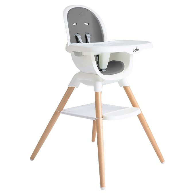 Joie Chai Multi-Mode Highchair - European Beech Wood, Convertible, 9+ Modes, Birth up to 60 lb. (Shadow)-BubblyBeeBaby
