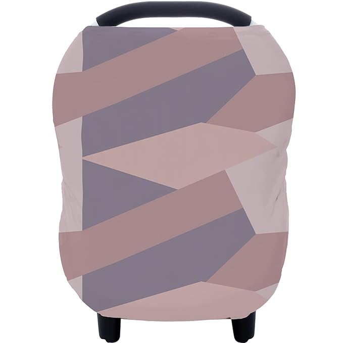Carseat Cover Boy and Girls - Multi-use Nursing Car Seat Canopy Cover for Breastfeeding, Infant Stroller Cover, High Chair Cover (Baby Pink)-BubblyBeeBaby