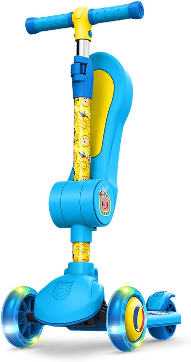 Jetson Character Kids Kick Scooter, LED Lights on Stem & Light-Up Wheels, Lightweight Frame, Height-Adjustable Handlebar, Lean-to-Steer System, Easy-Fold Mechanism-BubblyBeeBaby