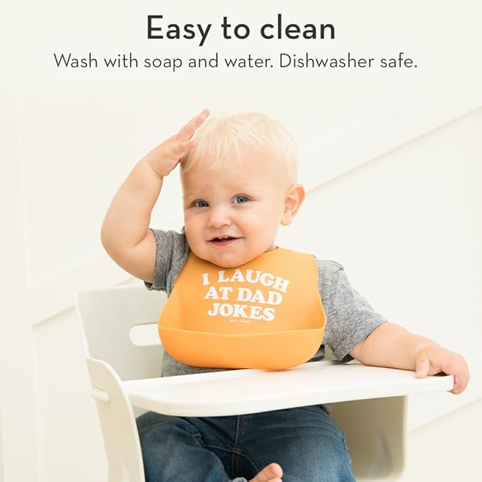 Bella Tunno Baby Bib for Eating, Waterproof Silicone Bib with Large Food Catcher, Adjustable Fit for Babies 4-12 months & Toddlers 1-3 Years, Boys & Girls, Little Miss Mess-BubblyBeeBaby
