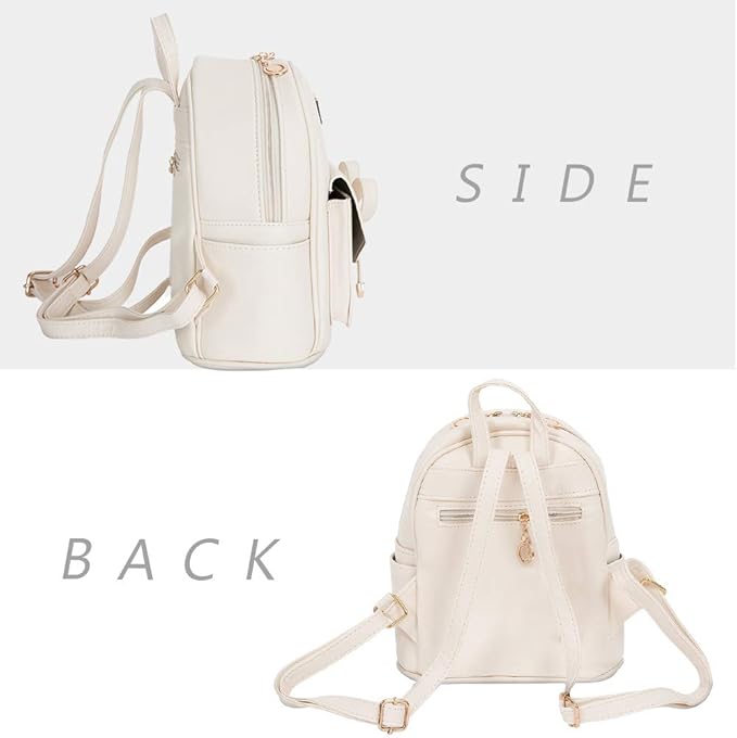 I IHAYNER Girls Bowknot Cute Leather Backpack Mini Backpack Purse for Women-BubblyBeeBaby