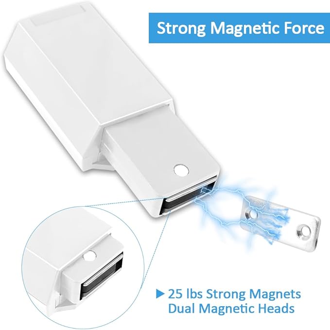 Heavy Duty Push to Open Door Latch,20 Pack White Magnetic Push Latches, Hidden Push Touch Latch Hardware for Push to Open Cabinet,Magnetic Door Catch for Cabinet Drawer Wardrobe Kitchen Door-BubblyBeeBaby