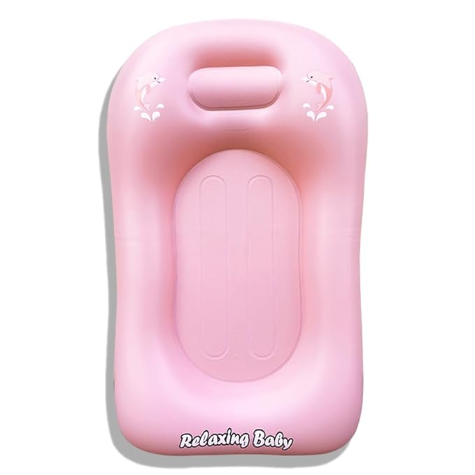 I Inflatable Baby Bathtub, Baby Tubs for Newborns to Toddlers, Infant Bathtub for Baby Travel Essential for Age from 0 to 6 Months,Baby Lounger Pillow for Newborn-BubblyBeeBaby