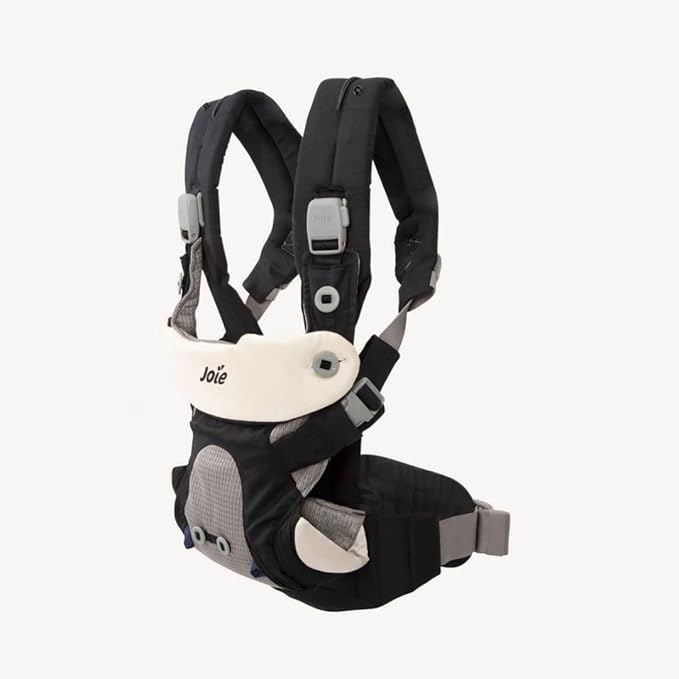 Joie Savvy Baby Carrier – Ergonomic, Adjustable Baby Carrier with 4 Carry Positions, Padded Shoulder Straps and Lumbar Support (Blackpepper)-BubblyBeeBaby