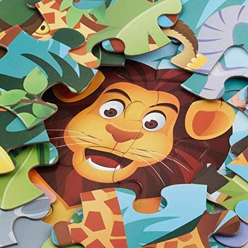 Jumbo Floor Puzzle for Kids Animal Jigsaw Large Puzzles 48 Piece Ages 3-6 for Toddler Children Learning Preschool Educational Development Toys 4-8 Years Old Birthday Gift for Boys and Girls-BubblyBeeBaby