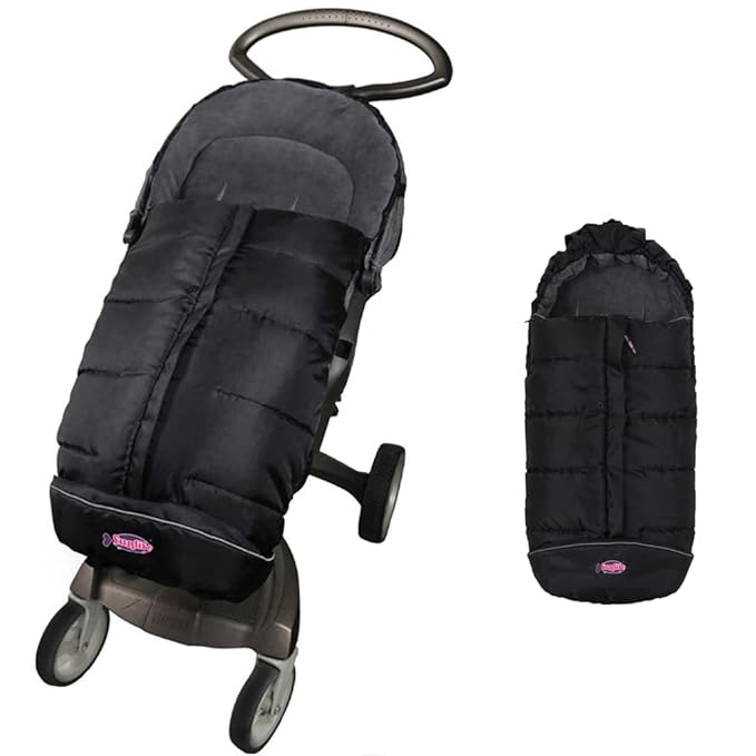 German Designed Universal Stroller Footmuff, 2 Way Zippers Style Easy for Baby in&Out, Length Extensible,Temperature Adjustable Footmuff Fits Baby Growth,Reflective Strips Around Bunting Bag-BubblyBeeBaby